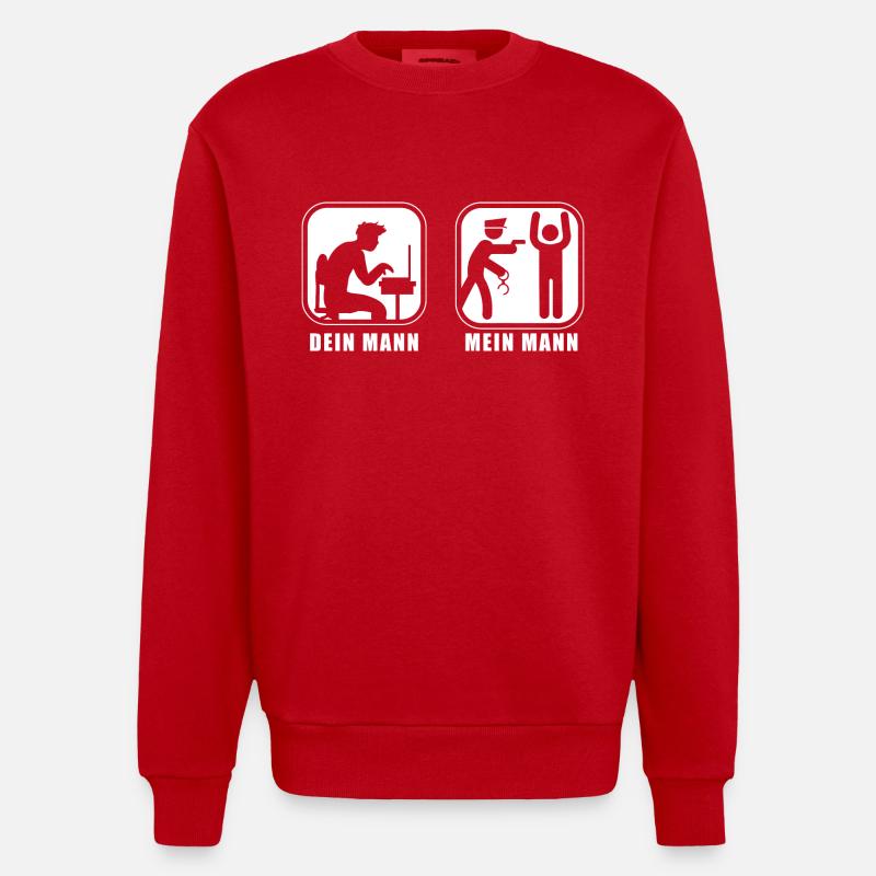 Dein Mann Mein Mann - Heavyweight Oversized Organic Crew Neck Made in EU - Rot