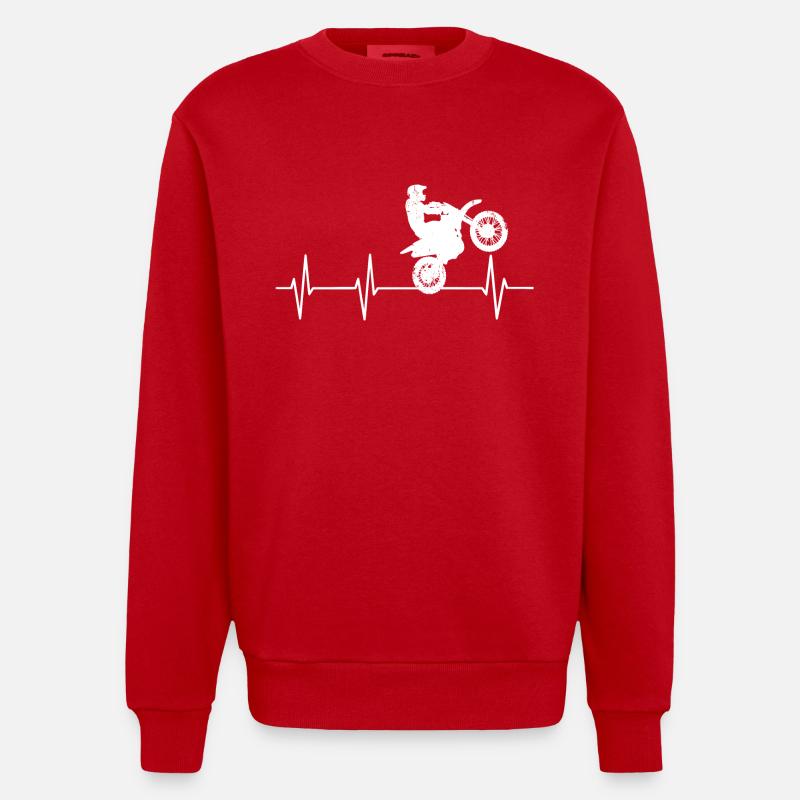 Fréquence cardiaque de moto - Sweat bio épais oversize fabriqué en UE - rouge