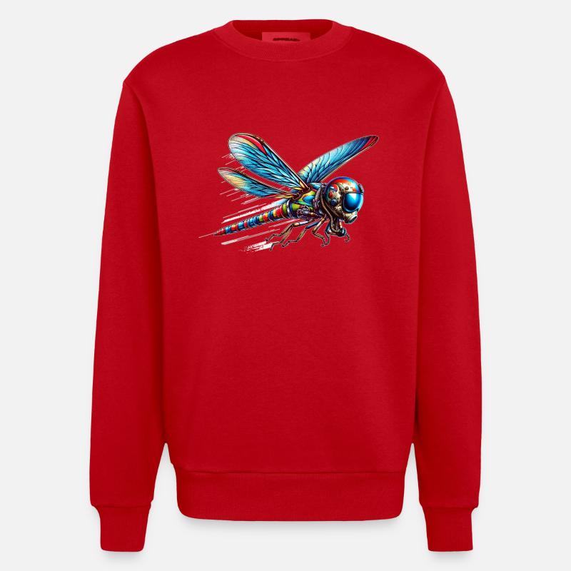 Fighter Libelle - Heavyweight Oversized Organic Crew Neck Made in EU - Rot