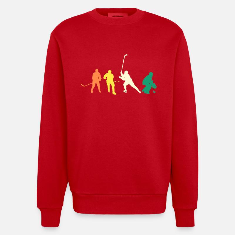Eishockeyspieler Evolution Eishockey - Heavyweight Oversized Organic Crew Neck Made in EU - Rot
