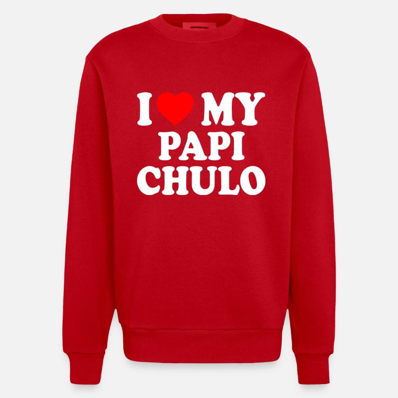 I love my papi chulo - Sweat bio épais oversize fabriqué en UE - rouge