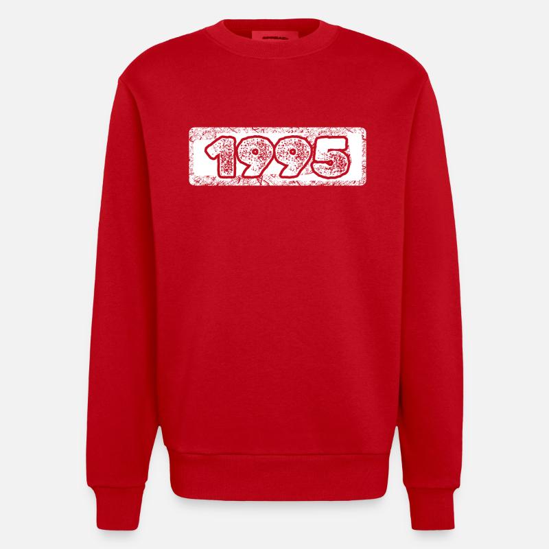 1995 - Sweat bio épais oversize fabriqué en UE - rouge
