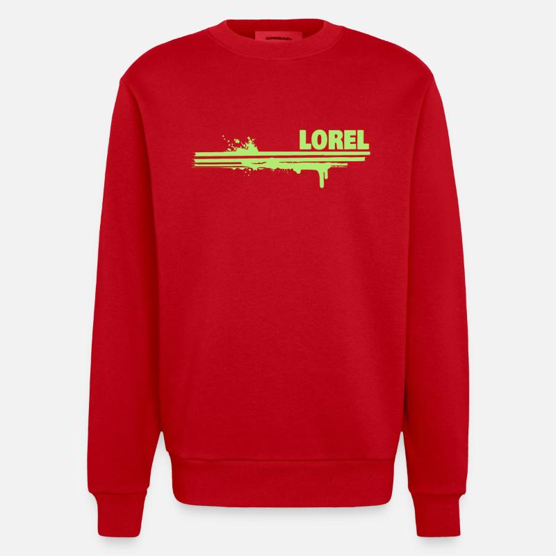 Farbklecks Lorel - Heavyweight Oversized Organic Crew Neck Made in EU - Rot