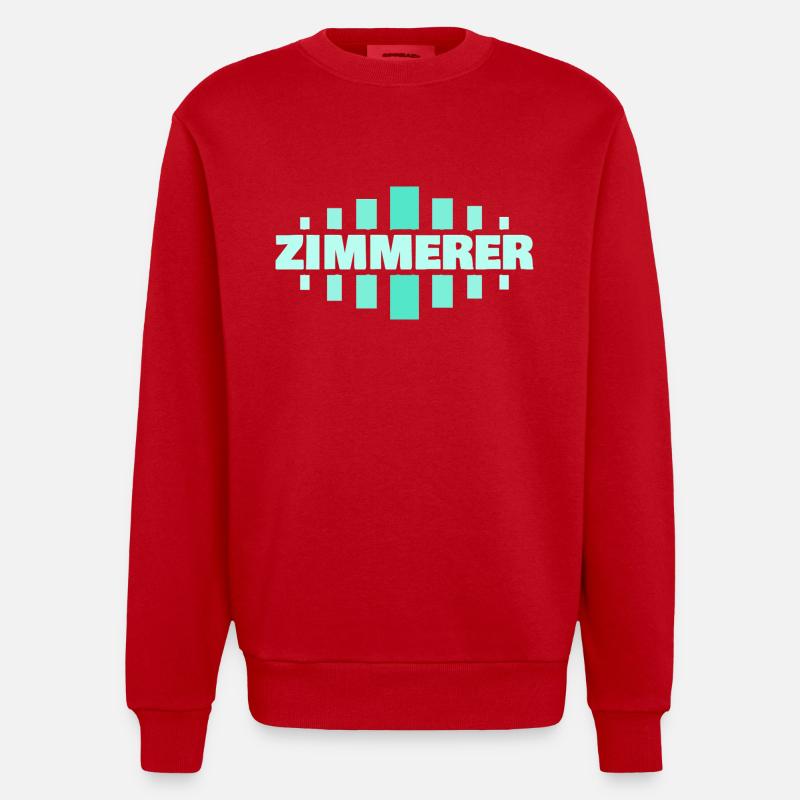 Carpenter as a profession - Heavyweight Oversized Organic Crew Neck Made in EU - red
