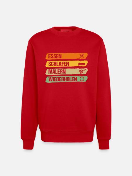 Master Painter Journeyman Painter - Heavyweight Oversized Organic Crew Neck Made in EU - red
