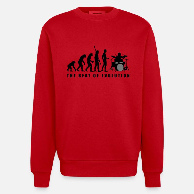 evolution_drummer_c_2c - Heavyweight Oversized Organic Crew Neck Made in EU - Rot