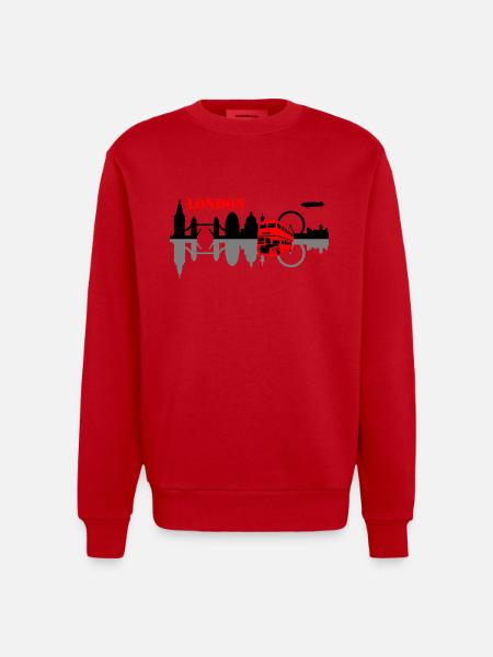 london skyline - Heavyweight Oversized Organic Crew Neck Made in EU - red