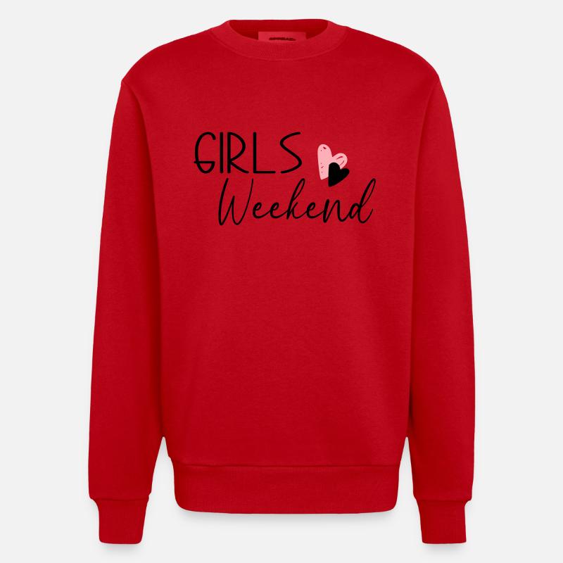 Week-end des filles - Sweat bio épais oversize fabriqué en UE - rouge