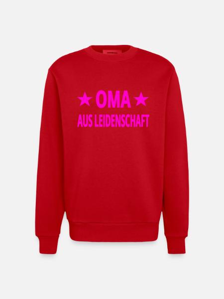 Oma - Heavyweight Oversized Organic Crew Neck Made in EU - Rot