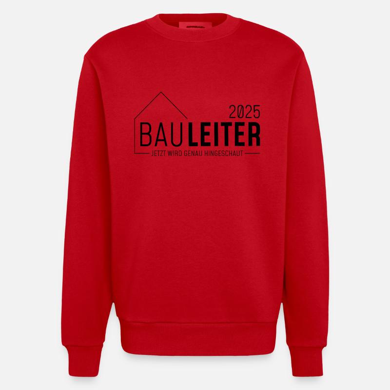 Bauleiter 2025 - Jetzt wird genau hingeschaut - Heavyweight Oversized Organic Crew Neck Made in EU - Rot