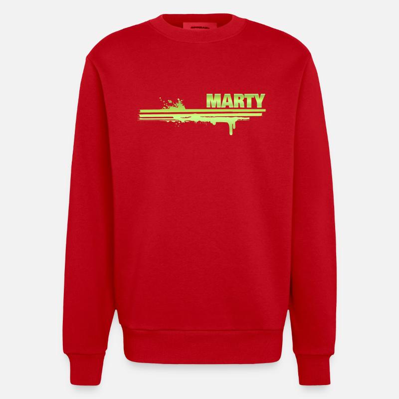 Marty als Farbklecks - Heavyweight Oversized Organic Crew Neck Made in EU - Rot