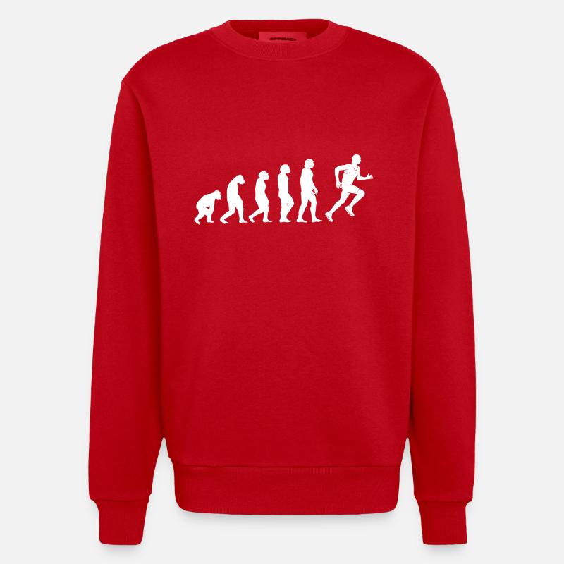 Courir l'évolution - Sweat bio épais oversize fabriqué en UE - rouge