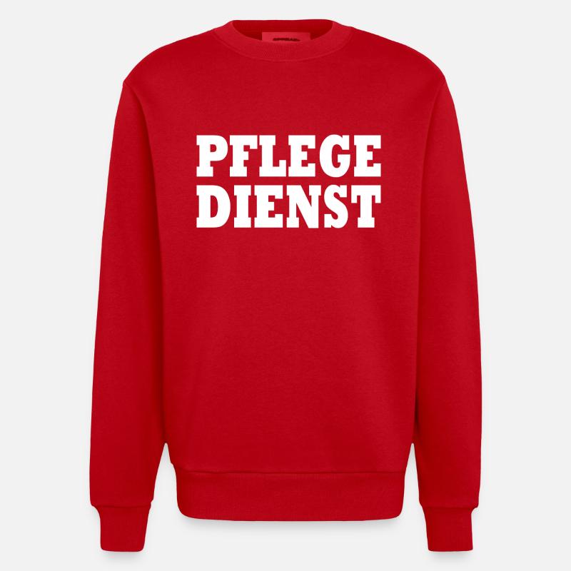 pflegedienst - Heavyweight Oversized Organic Crew Neck Made in EU - Rot