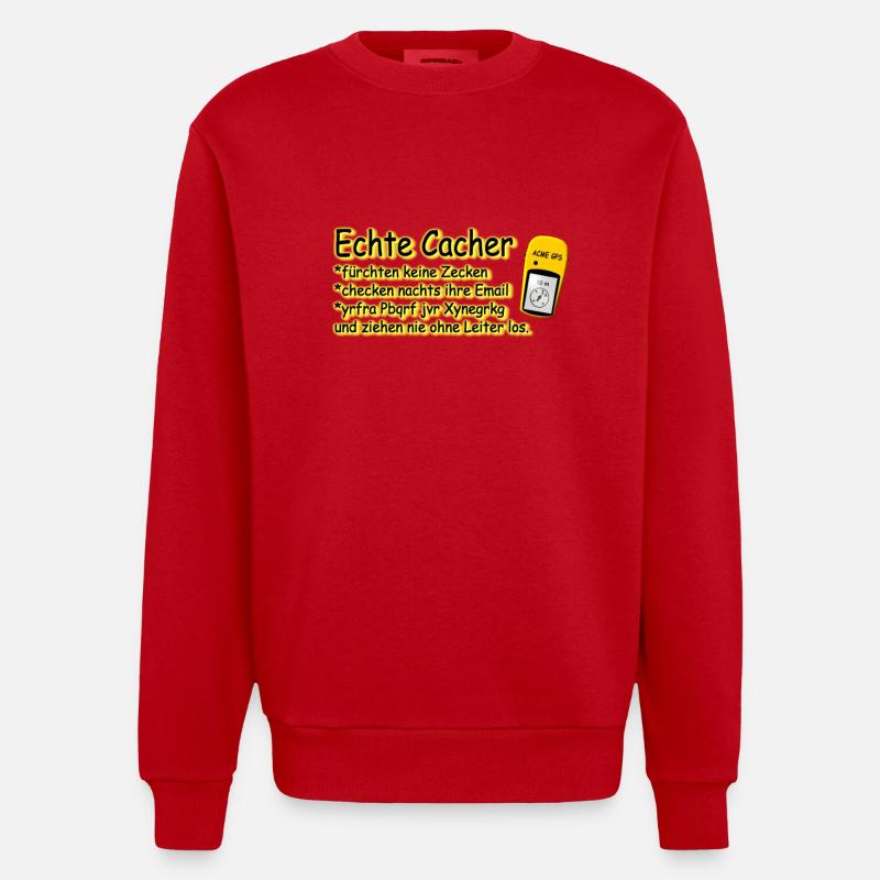 echte cacher - Heavyweight Oversized Organic Crew Neck Made in EU - Rot