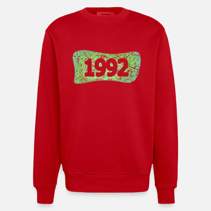 Scratch 1992 - Heavyweight Oversized Organic Crew Neck Made in EU - red