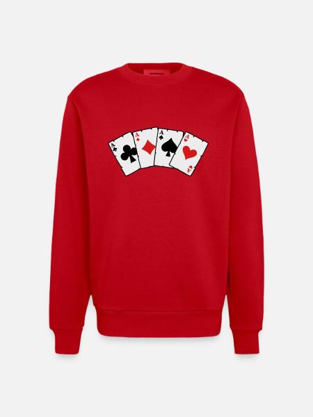 cards_3c2 - Heavyweight Oversized Organic Crew Neck Made in EU - red