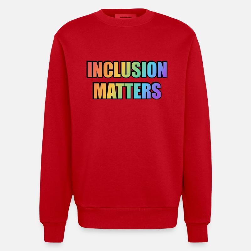 L’inclusion compte Arc-en-ciel - Sweat bio épais oversize fabriqué en UE - rouge
