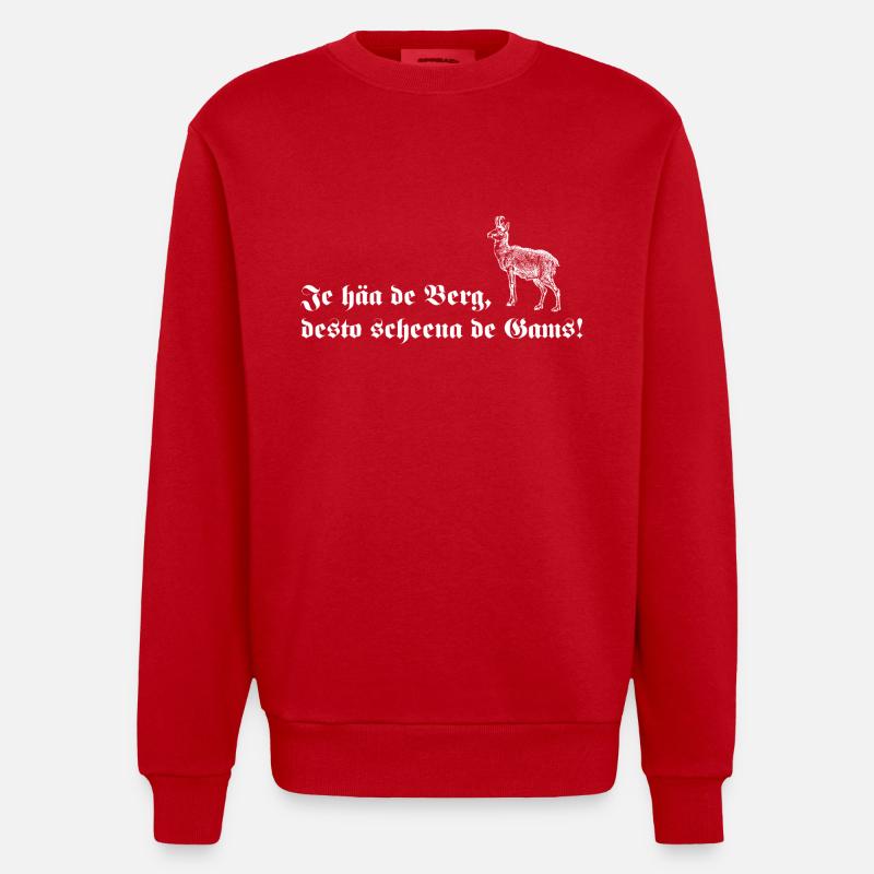 De scheena Gams - Heavyweight Oversized Organic Crew Neck Made in EU - Rot