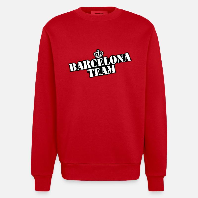 L’équipe de Barcelone - Sweat bio épais oversize fabriqué en UE - rouge