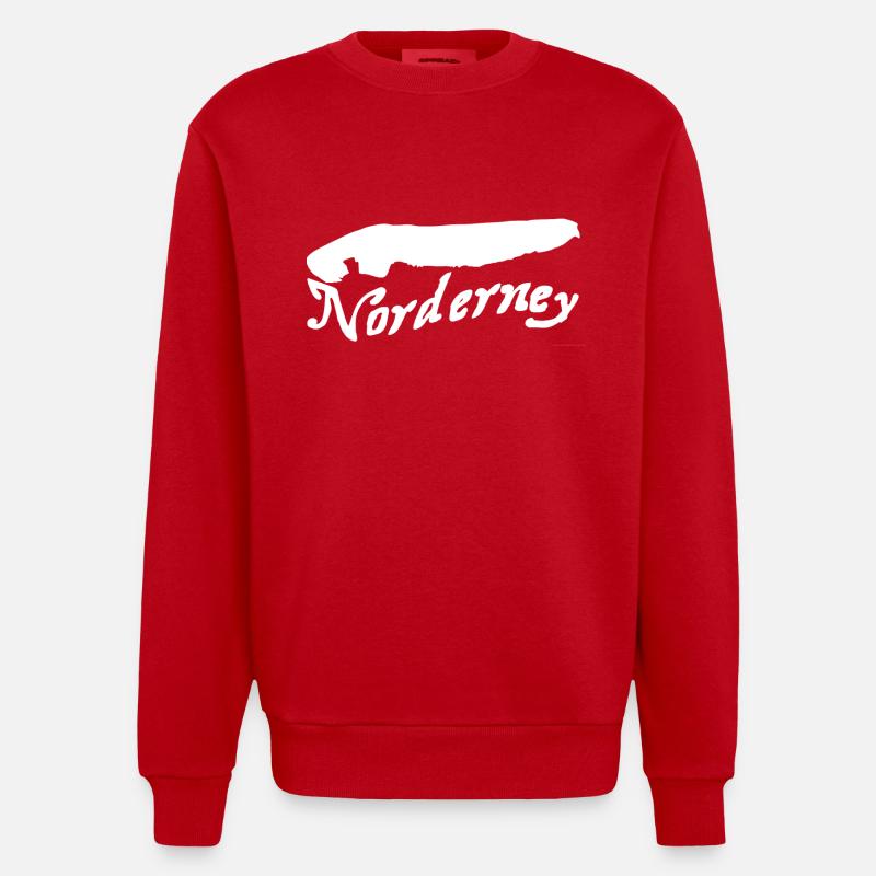 Tatouage Norderney - Sweat bio épais oversize fabriqué en UE - rouge