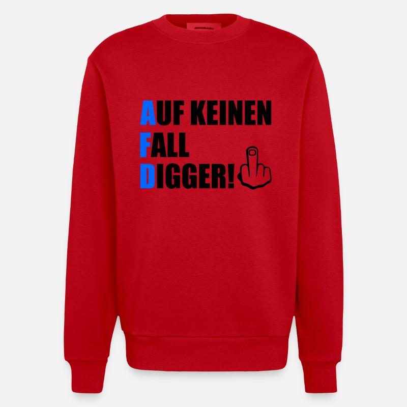auf keinen fall digga - Heavyweight Oversized Organic Crew Neck Made in EU - Rot