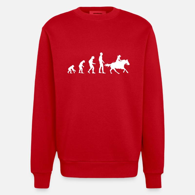 Evolution Western - Heavyweight Oversized Organic Crew Neck Made in EU - red
