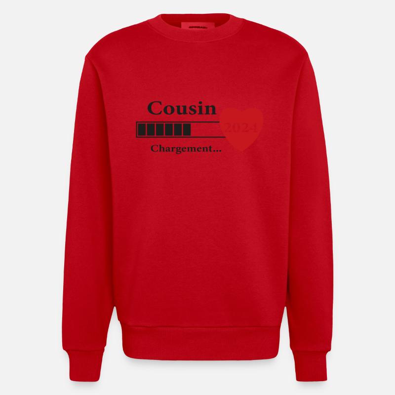 Cousin - Future Cousin Loading - Heavyweight Oversized Organic Crew Neck Made in EU - red