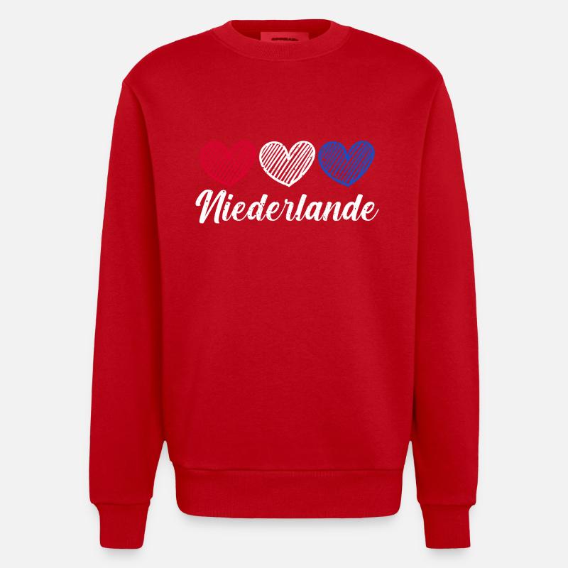 Pays-Bas Pays-Bas - Sweat bio épais oversize fabriqué en UE - rouge