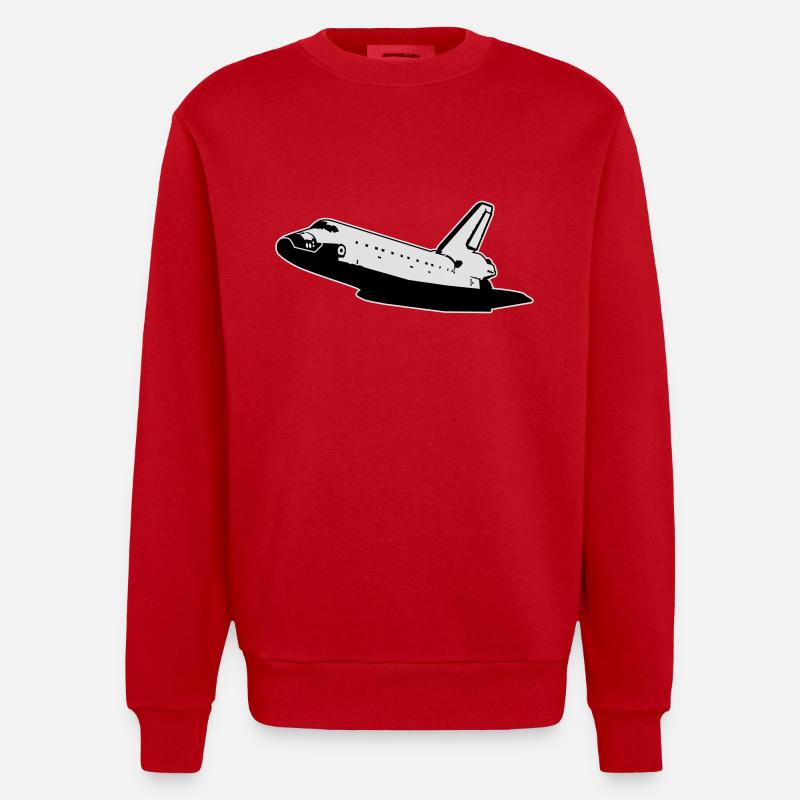 Space Shuttle (no emblems) - Heavyweight Oversized Organic Crew Neck Made in EU - red