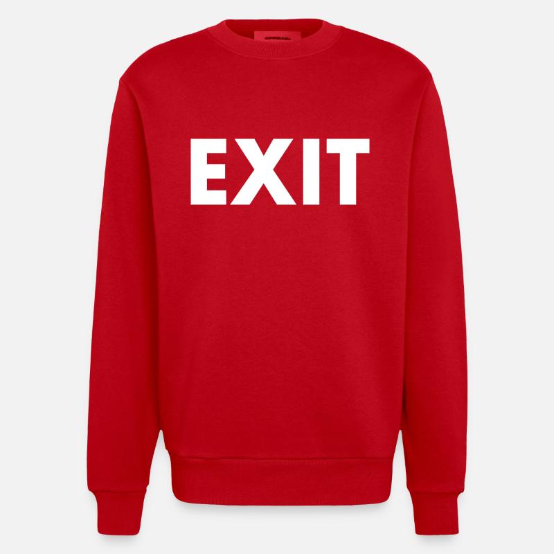 Exit - Heavyweight Oversized Organic Crew Neck Made in EU - red