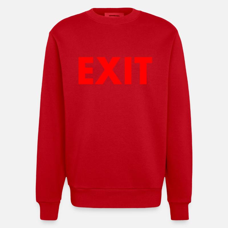 Exit - Heavyweight Oversized Organic Crew Neck Made in EU - red