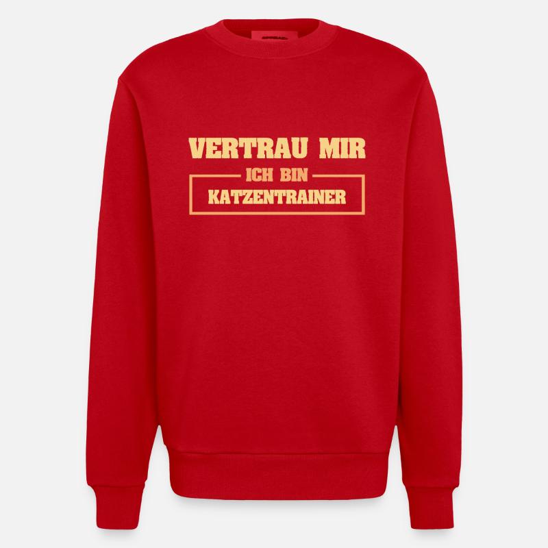Dresseur de chats - Sweat bio épais oversize fabriqué en UE - rouge