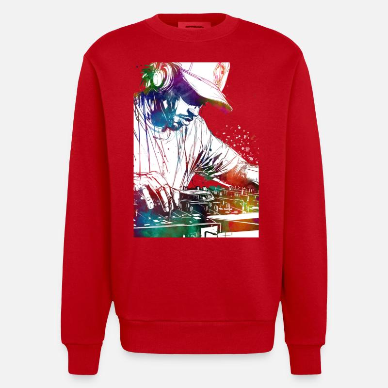 Console de musique DJ - Sweat bio épais oversize fabriqué en UE - rouge
