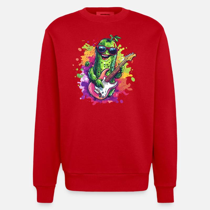 Guitare à bascule Concombre - Sweat bio épais oversize fabriqué en UE - rouge