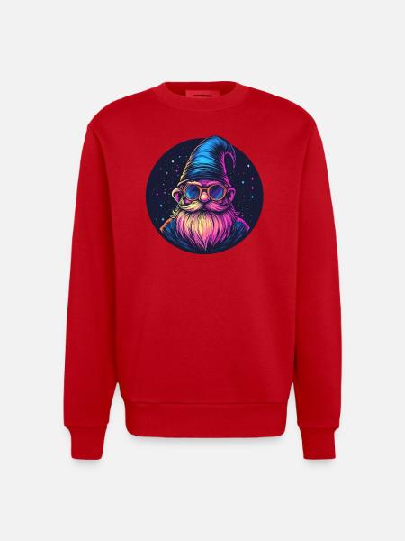 Space Dwarf Retro Look - Heavyweight Oversized Organic Crew Neck Made in EU - red