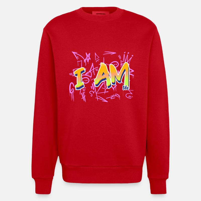 Ich bin die Lebensbotschaft - Heavyweight Oversized Organic Crew Neck Made in EU - Rot