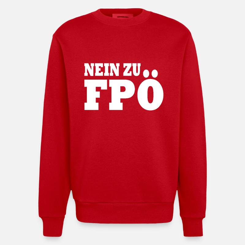 Non à fpö - Sweat bio épais oversize fabriqué en UE - rouge