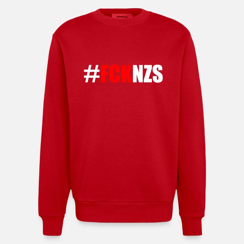 Fck nzs - Heavyweight Oversized Organic Crew Neck Made in EU - Rot