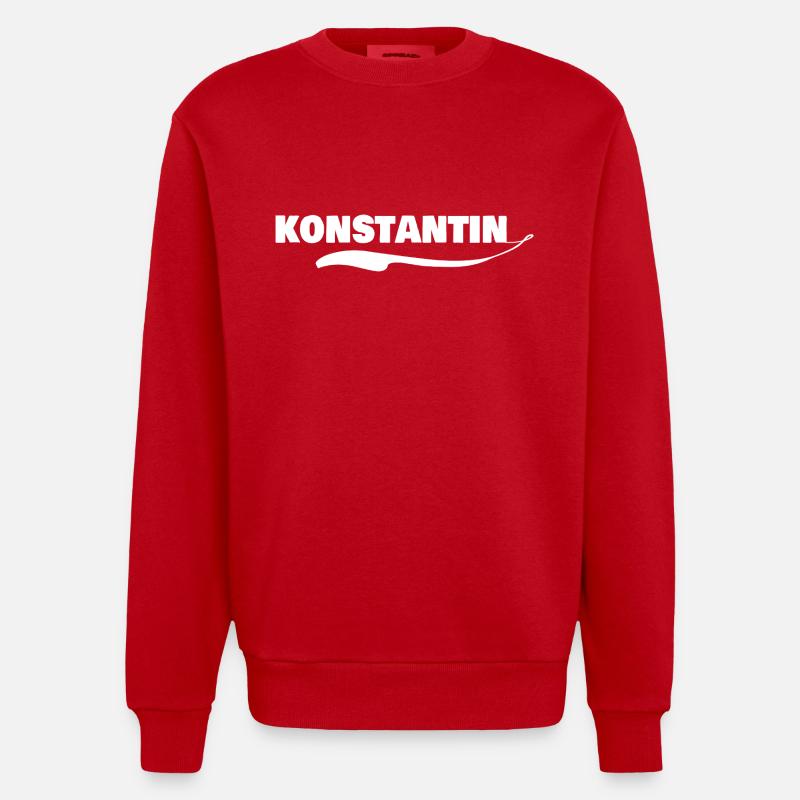 Constantine comme prénom - Sweat bio épais oversize fabriqué en UE - rouge