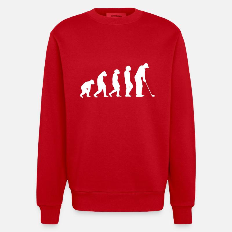 Golfer Evolution Golf - Heavyweight Oversized Organic Crew Neck Made in EU - red