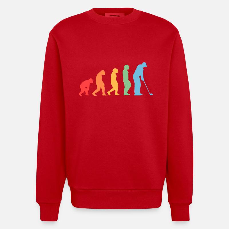 Golfspieler Evolution Golf - Heavyweight Oversized Organic Crew Neck Made in EU - Rot