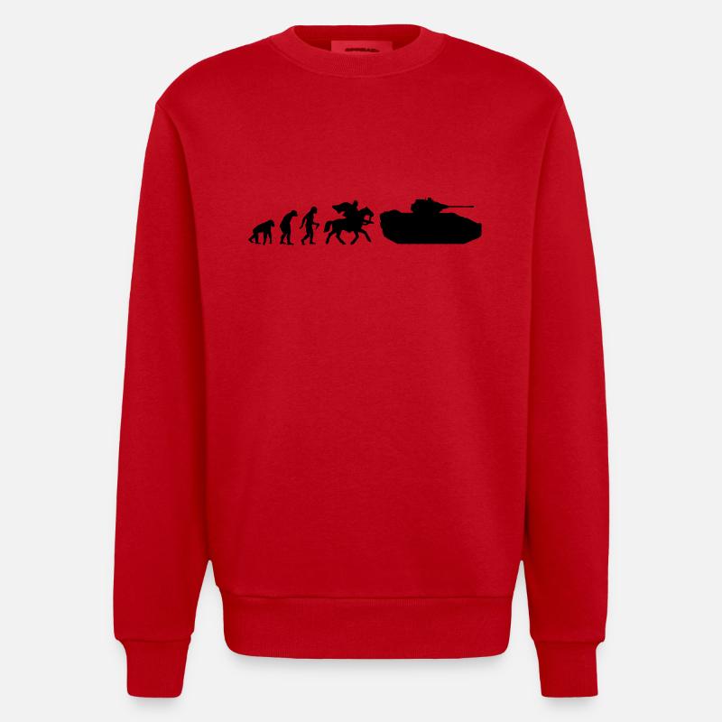 Evolution War - Heavyweight Oversized Organic Crew Neck Made in EU - red