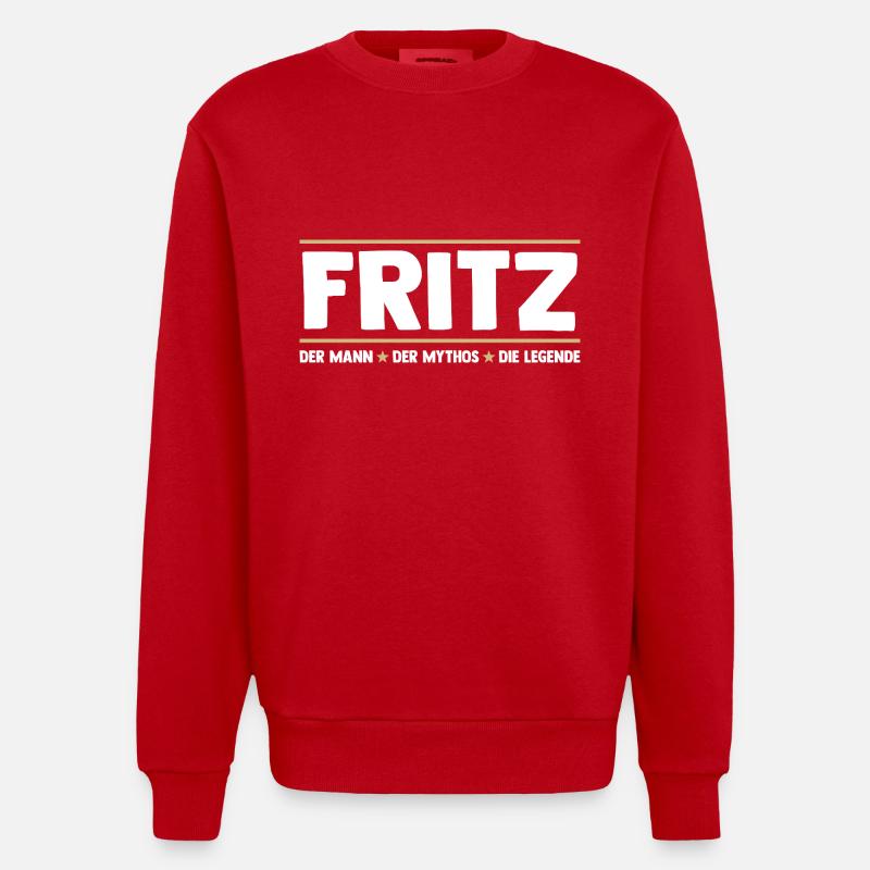 Fritz - Sweat bio épais oversize fabriqué en UE - rouge
