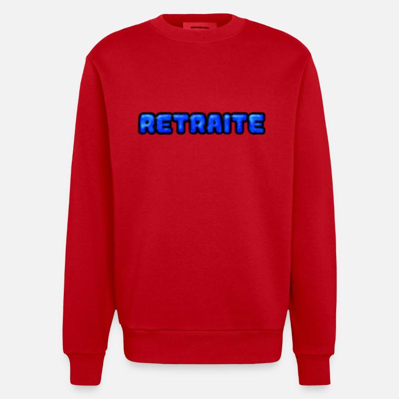 RETRAITE. RETRAITE. RETRAITEE. RETRAITE - Sweat bio épais oversize fabriqué en UE - rouge