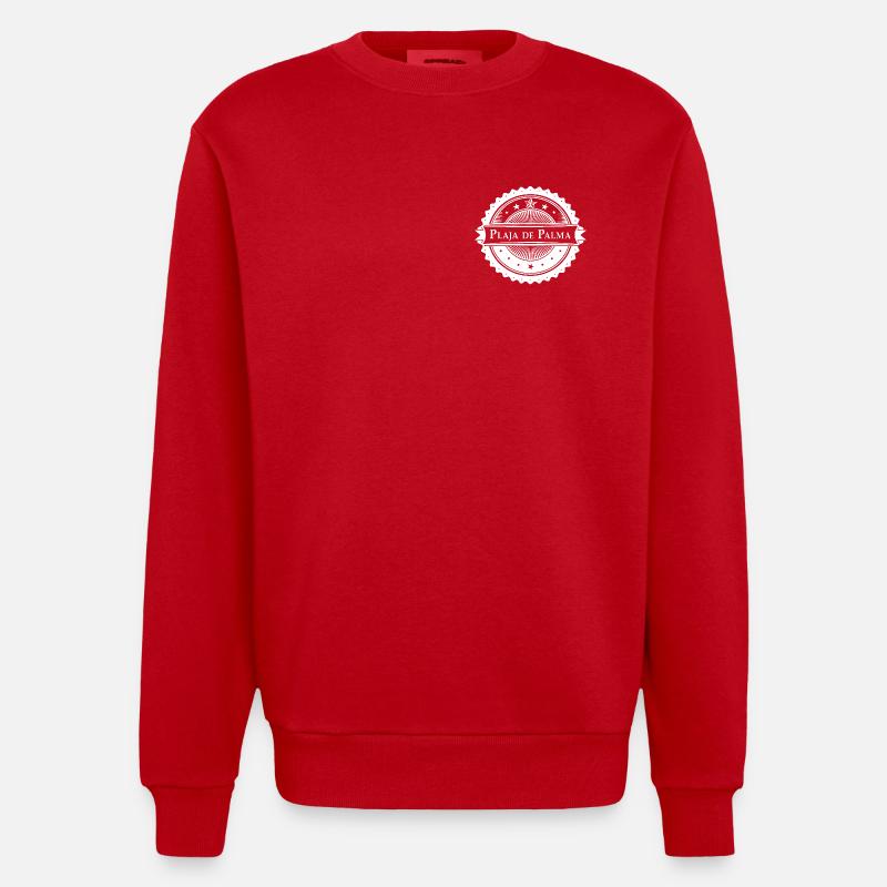 Plaja de Palma - version blanche - Sweat bio épais oversize fabriqué en UE - rouge