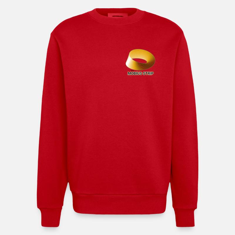 Ruban de Möbius Doré - Sweat bio épais oversize fabriqué en UE - rouge