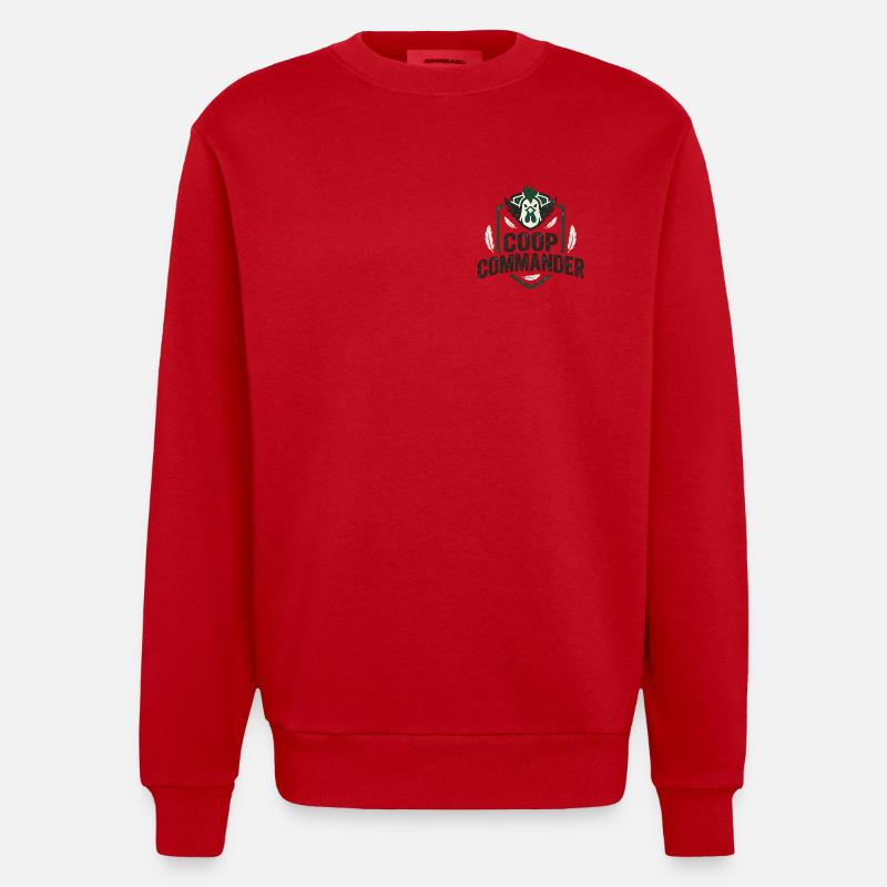 Huehnerhalter Experte - Heavyweight Oversized Organic Crew Neck Made in EU - Rot