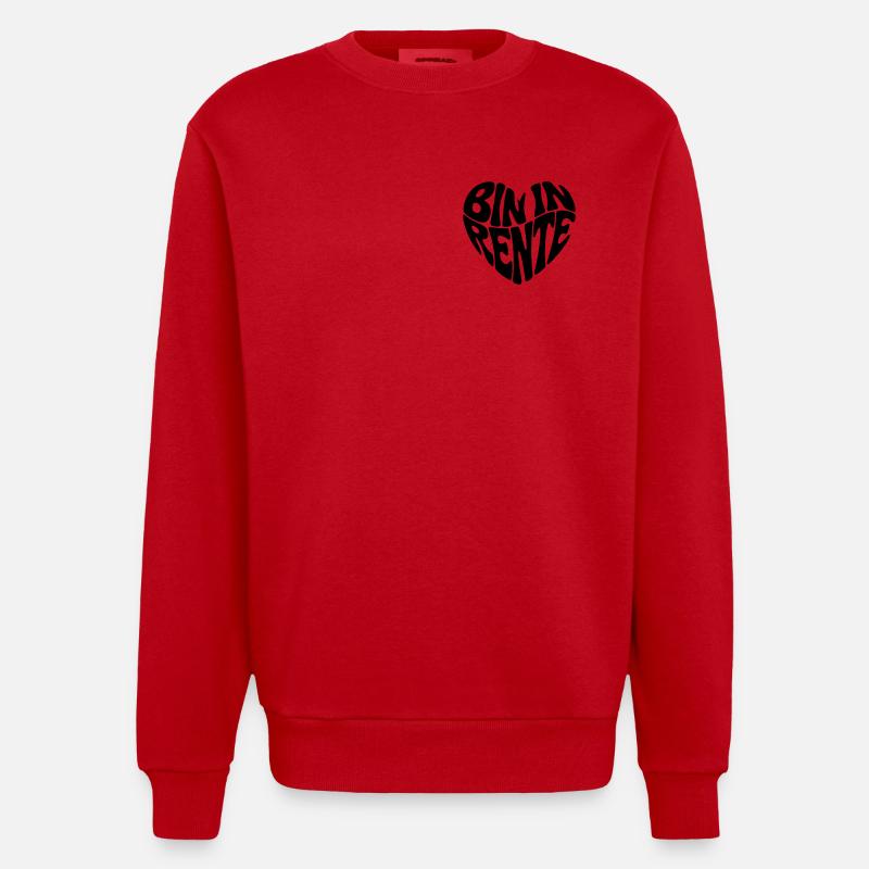 Bin in Rente - Heavyweight Oversized Organic Crew Neck Made in EU - Rot
