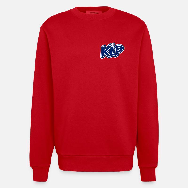 Bleu - Sweat bio épais oversize fabriqué en UE - rouge