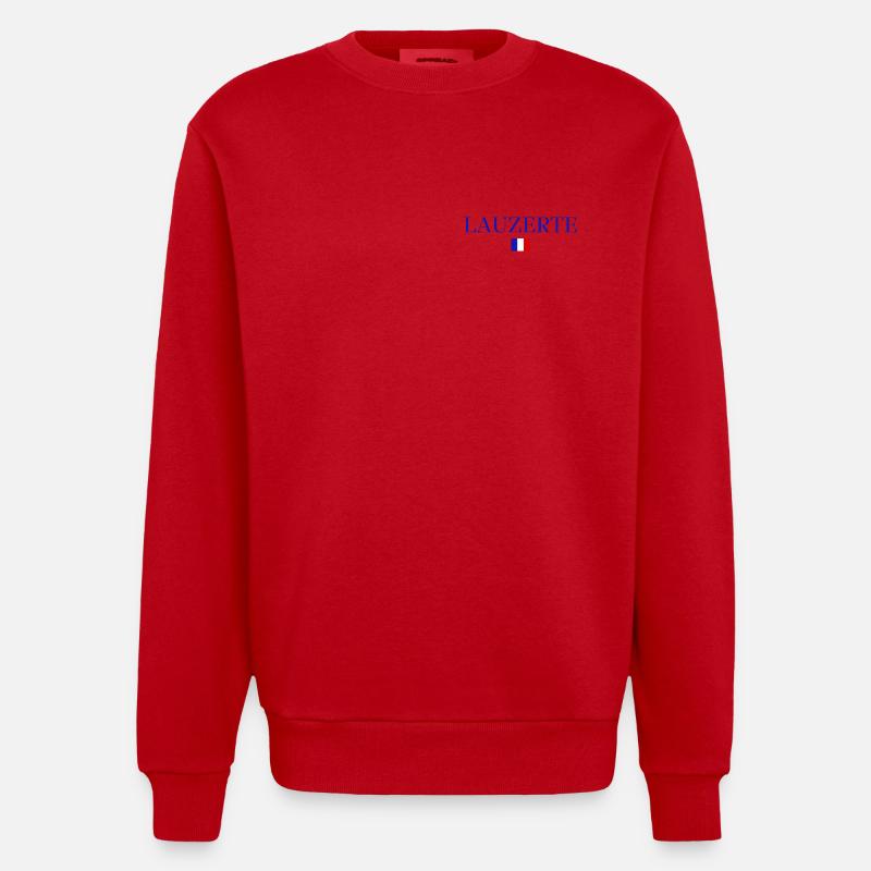 LAUZERTE-Conception du drapeau français. - Sweat bio épais oversize fabriqué en UE - rouge